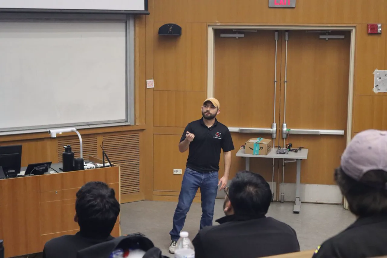Luis presenting avionics at the preliminary design review
